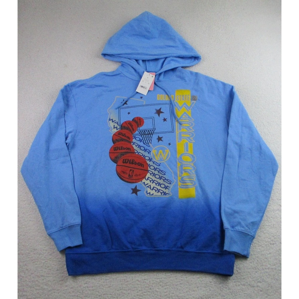 NWT Golden State Warriors‎ Hoodie Mens Medium Blue NBA Basketball Graphic Ombre